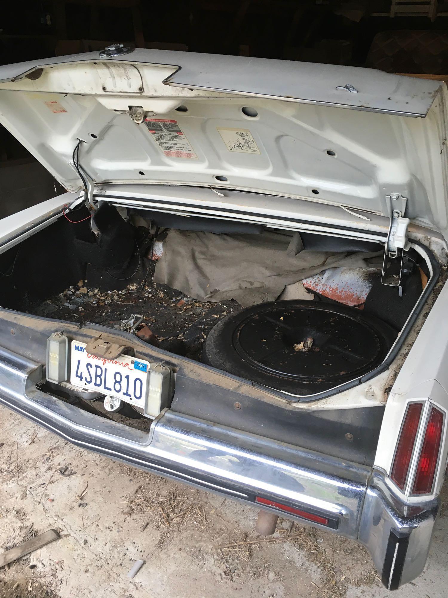 1973 Convertible Cadillac. Vin # 6L67S3Q448840 - MOTOR RUNS - started with jump wire SOLD AS IS