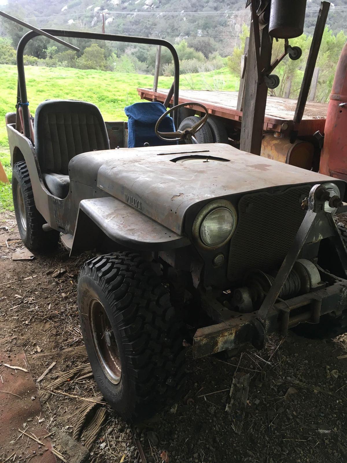 1940's Willys Jeep - SOLD ON BOS - MOTOR RUNS - Calif. DMV has no record for this vehicle