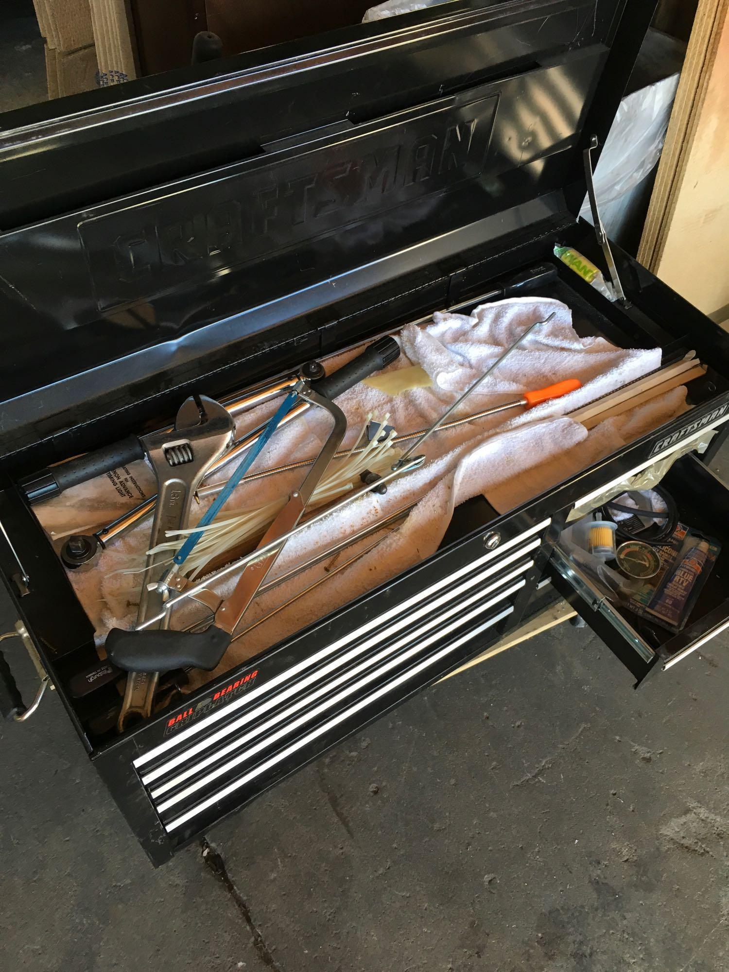 Craftsman upper tool box with tools