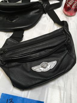 Harley Davidson Fanny Packs, XL Leather cap & Leather Satchel strap