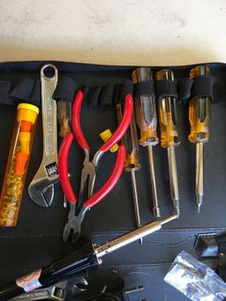 Assorted tools with bag