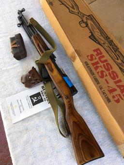 KBI Russian SKS-45 semi automatic carbine cal 7.62x39mm, Serial # HO5201 and accesories see pics