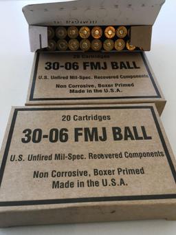 Ammo: 30-06 Cal FMJ Ball, 60 rounds