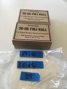 Ammo: 30-06 FMJ Ball, 80 rounds
