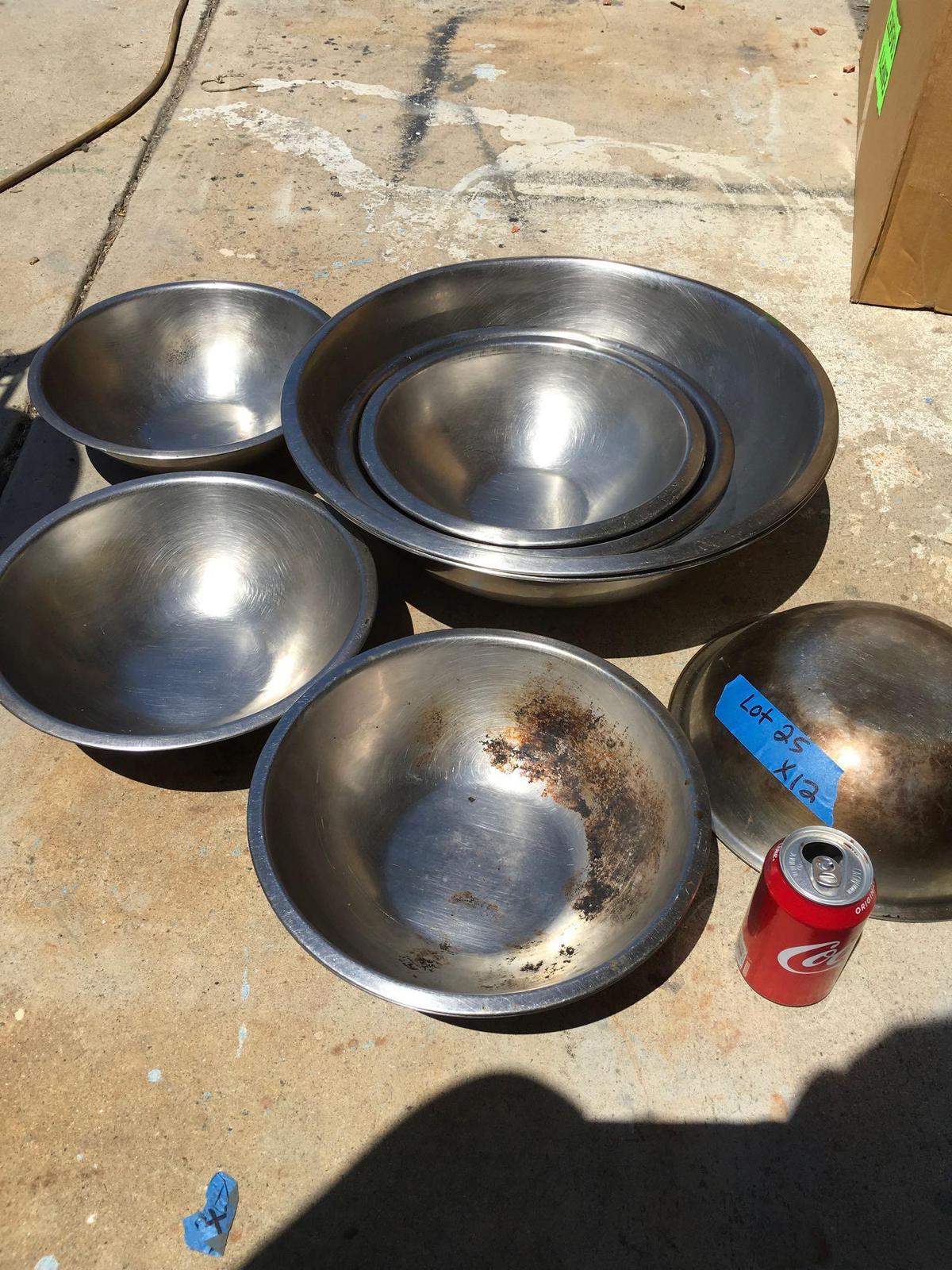 S/S bowls, Assorted sizes ( 18", 12", 9" )