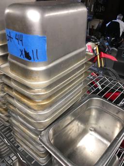 Stainless steel food pans, 1/9" x 4", no lids