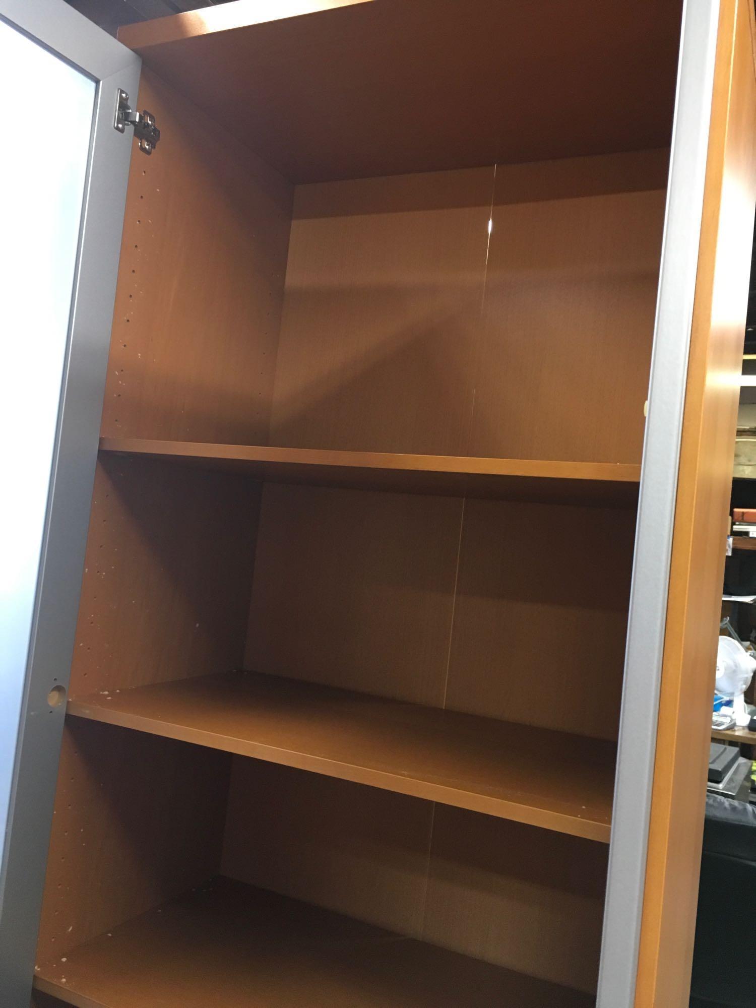 86" x 28" x 16" enclosed book case