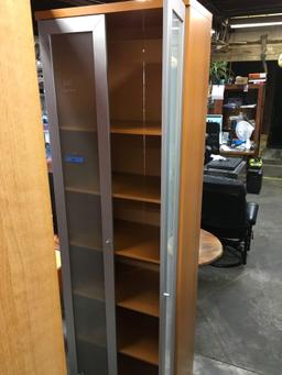 86" x 28" x 16" enclosed book case