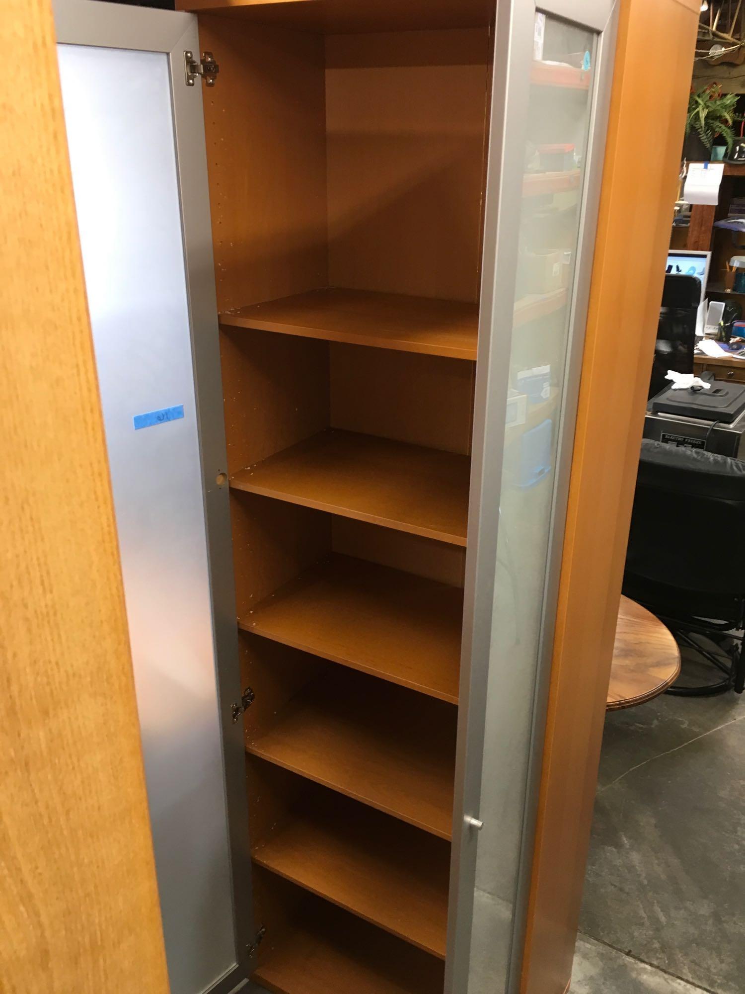 86" x 28" x 16" enclosed book case