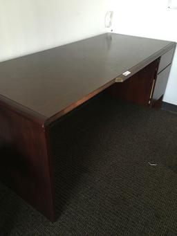66" two drawer desk and 35" cabinet