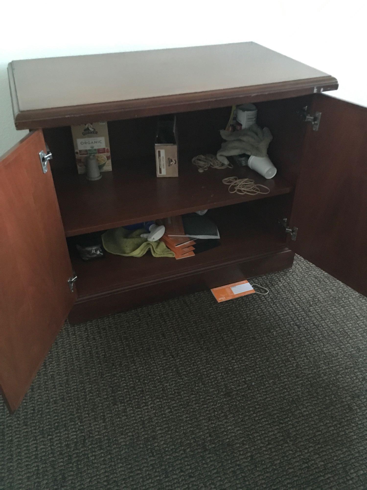 66" two drawer desk and 35" cabinet