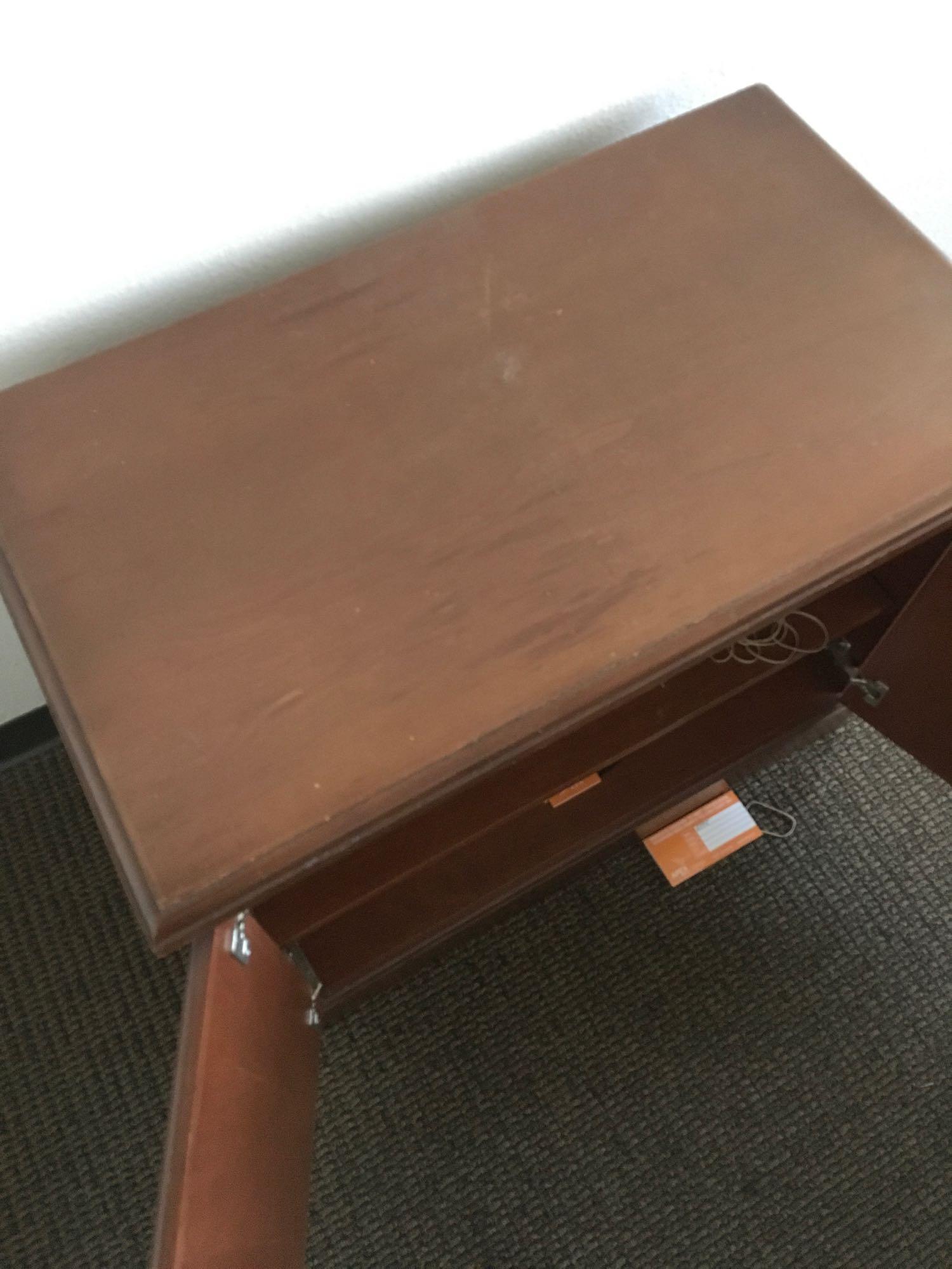 66" two drawer desk and 35" cabinet