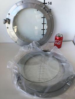 New Nautical 15" silver finish portholes. 4 pieces