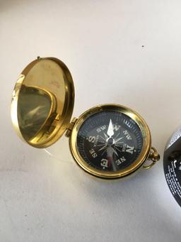 New nautical, 2" , brass finish, compass