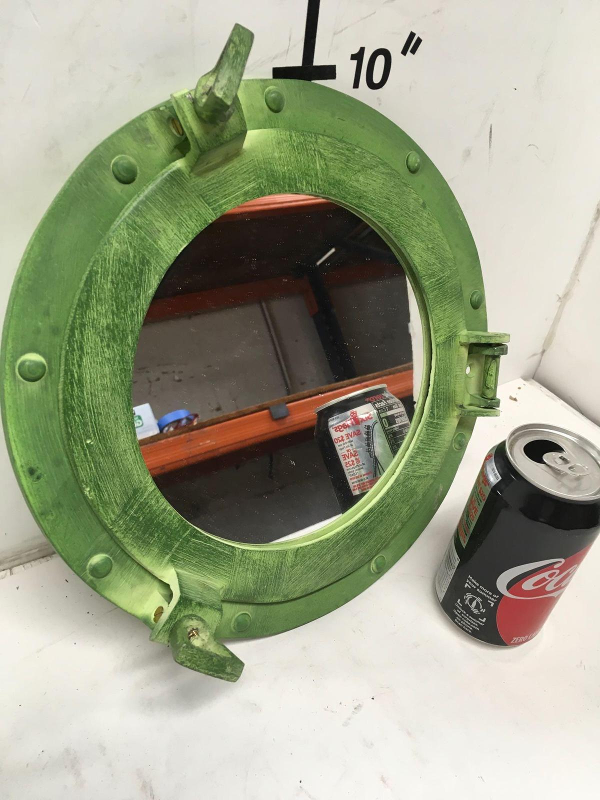 New nautical 11" green, mirrored portholes