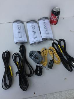 Lot. 3) Cox custom 4 device remote controls and assorted cords