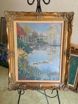 Signed George J Bleich 1983 ,oil on canvas, framed art.