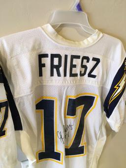 #17 SD Chargers John Friesz Signed Jersey. Has stains see pics