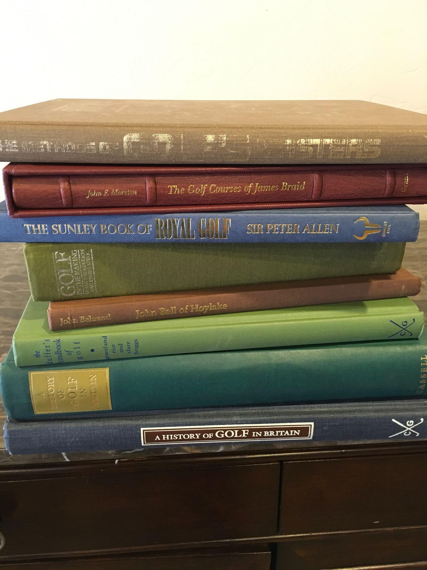 Assorted golf books. 8 books