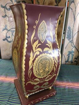 Decorative tin vase made in India approximately 18" x 8"