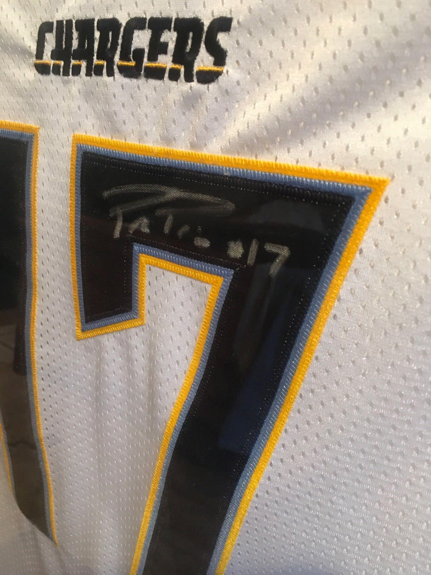 San Diego Chargers QB Philip Rivers Signed Jersey - Framed 41" t x 33" w x 2" d