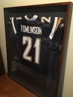 San Diego Chargers LaDainian Tomlinson Running Back Signed Jersey - Framed 41" t x 33" w x 2" d