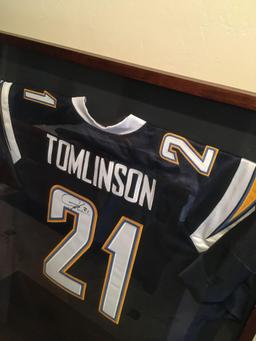 San Diego Chargers LaDainian Tomlinson Running Back Signed Jersey - Framed 41" t x 33" w x 2" d