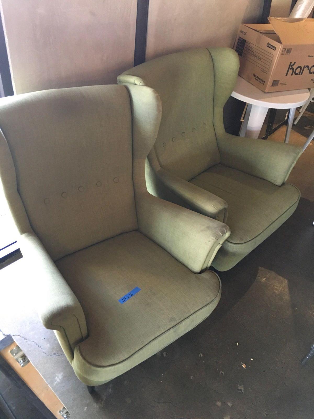 Ikea high back green Chairs