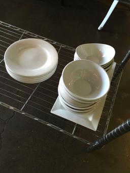 Lot. Assorted dishes, cutlery, etc. contents only