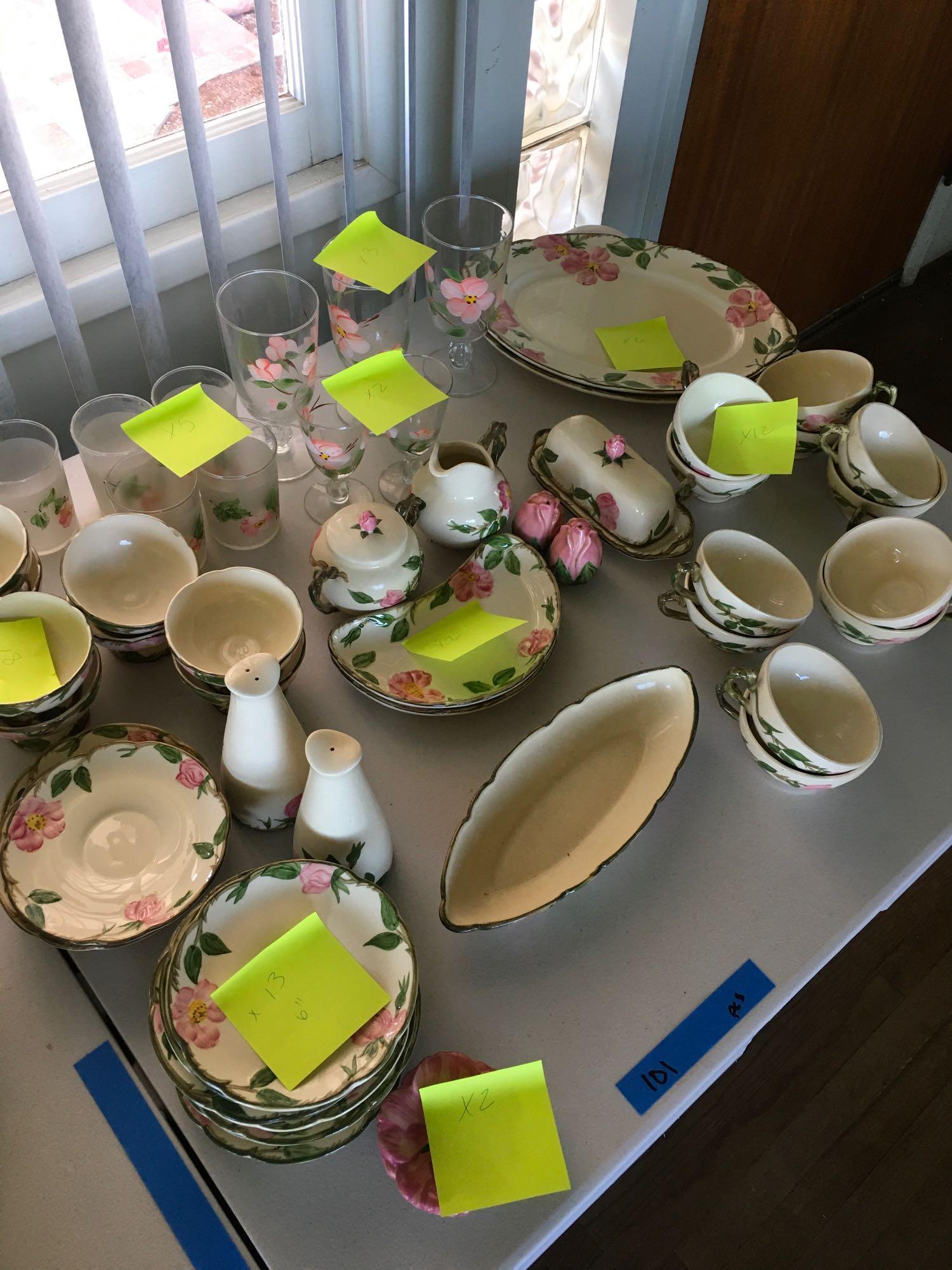 56 pieces. Vintage. Desert Rose Franciscan Earthenware and Made in the USA stamped china