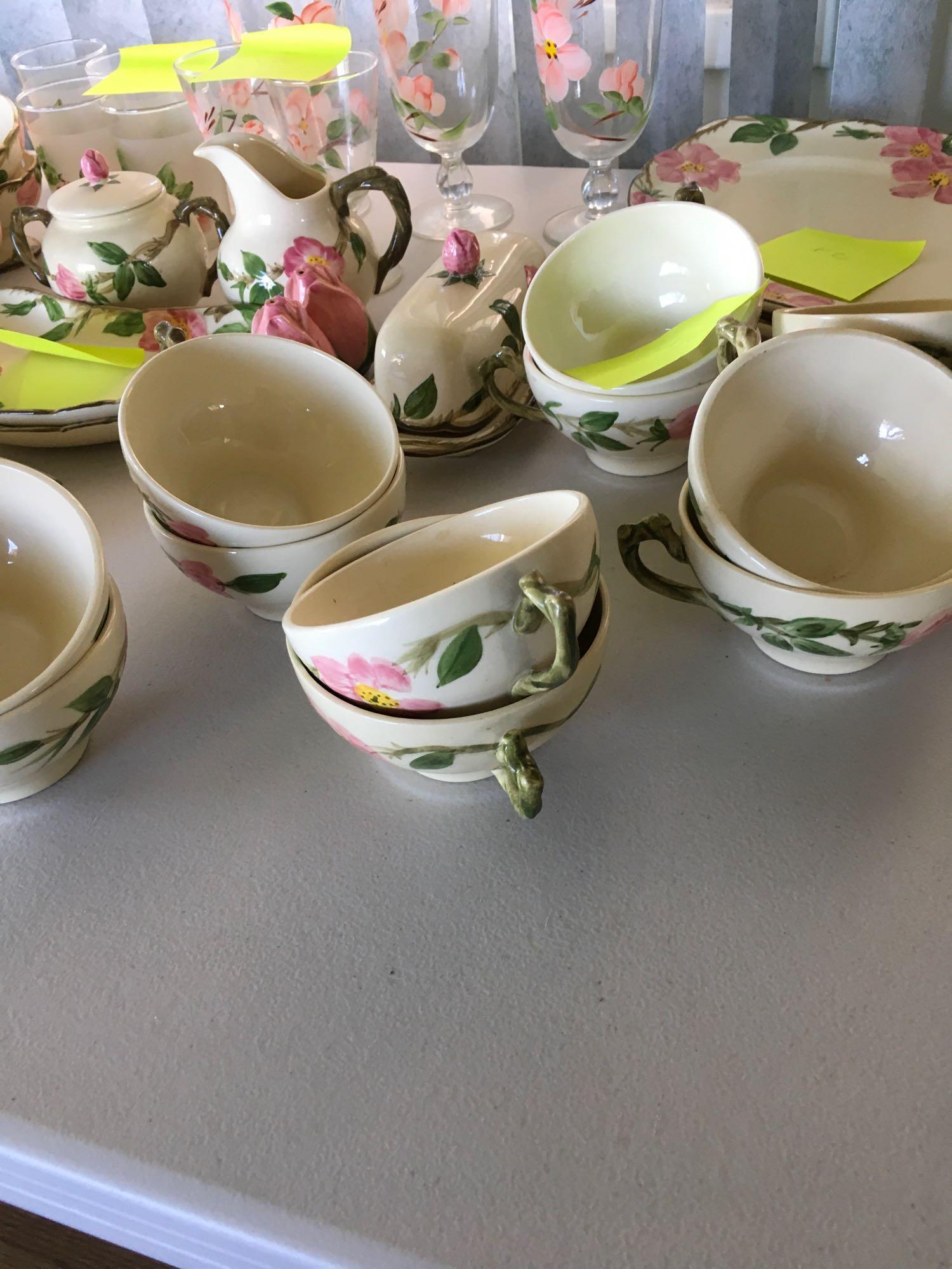 56 pieces. Vintage. Desert Rose Franciscan Earthenware and Made in the USA stamped china