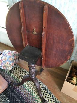 Vintage Hand carved design, foldable table with claw feet, 29" x 31"