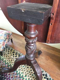 Vintage Hand carved design, foldable table with claw feet, 29" x 31"