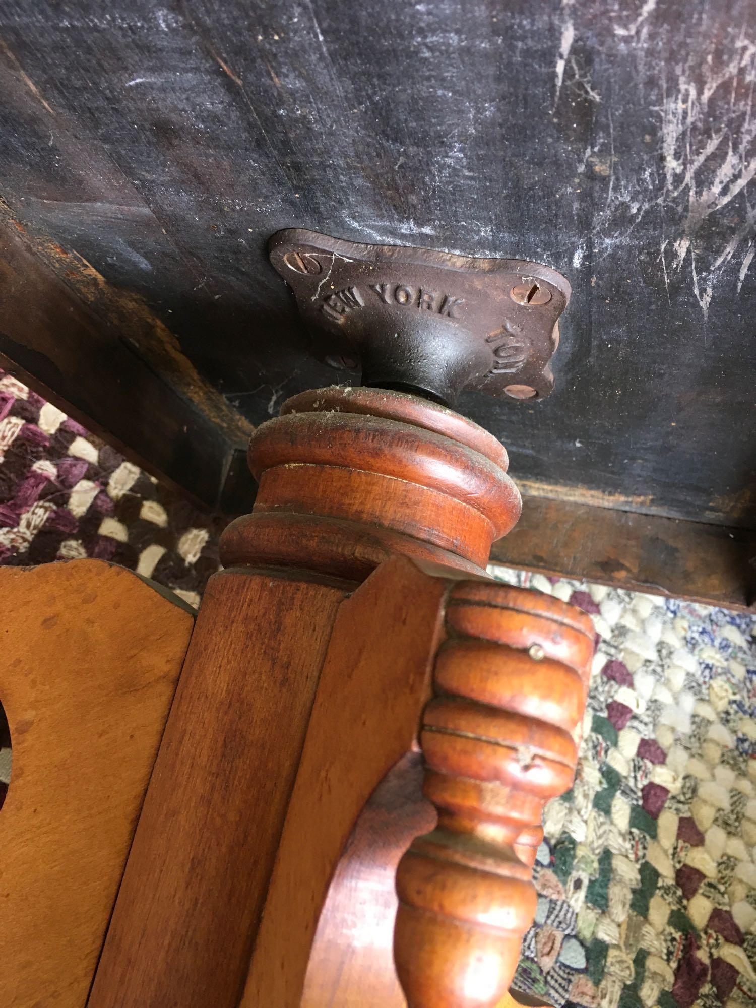 Vintage, wood, New York Tonk Chicago stool, swivel table, step
