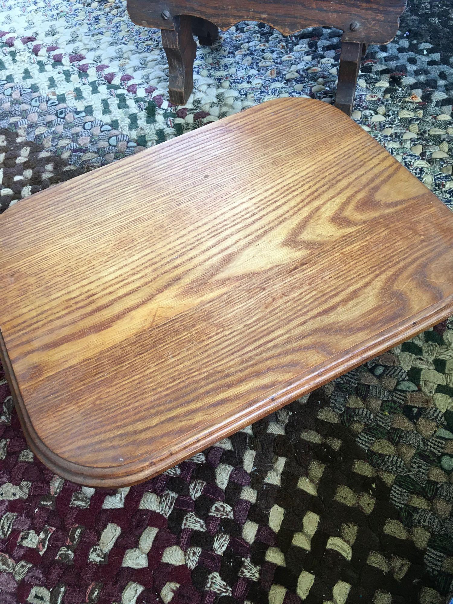 Vintage, wood, New York Tonk Chicago stool, swivel table, step