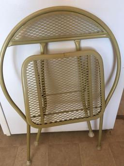 Rid-Jid Mid Century Wrought Iron Salterini Style Folding Hoop Chairs