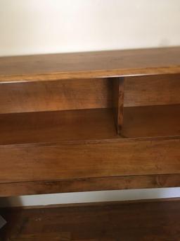 Wood, vintage two drawer bed frame/ cubby cabinet 40" x 82" x9"