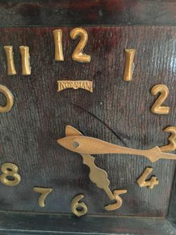 Vintage Ingraham wall clock. 8" x 3"