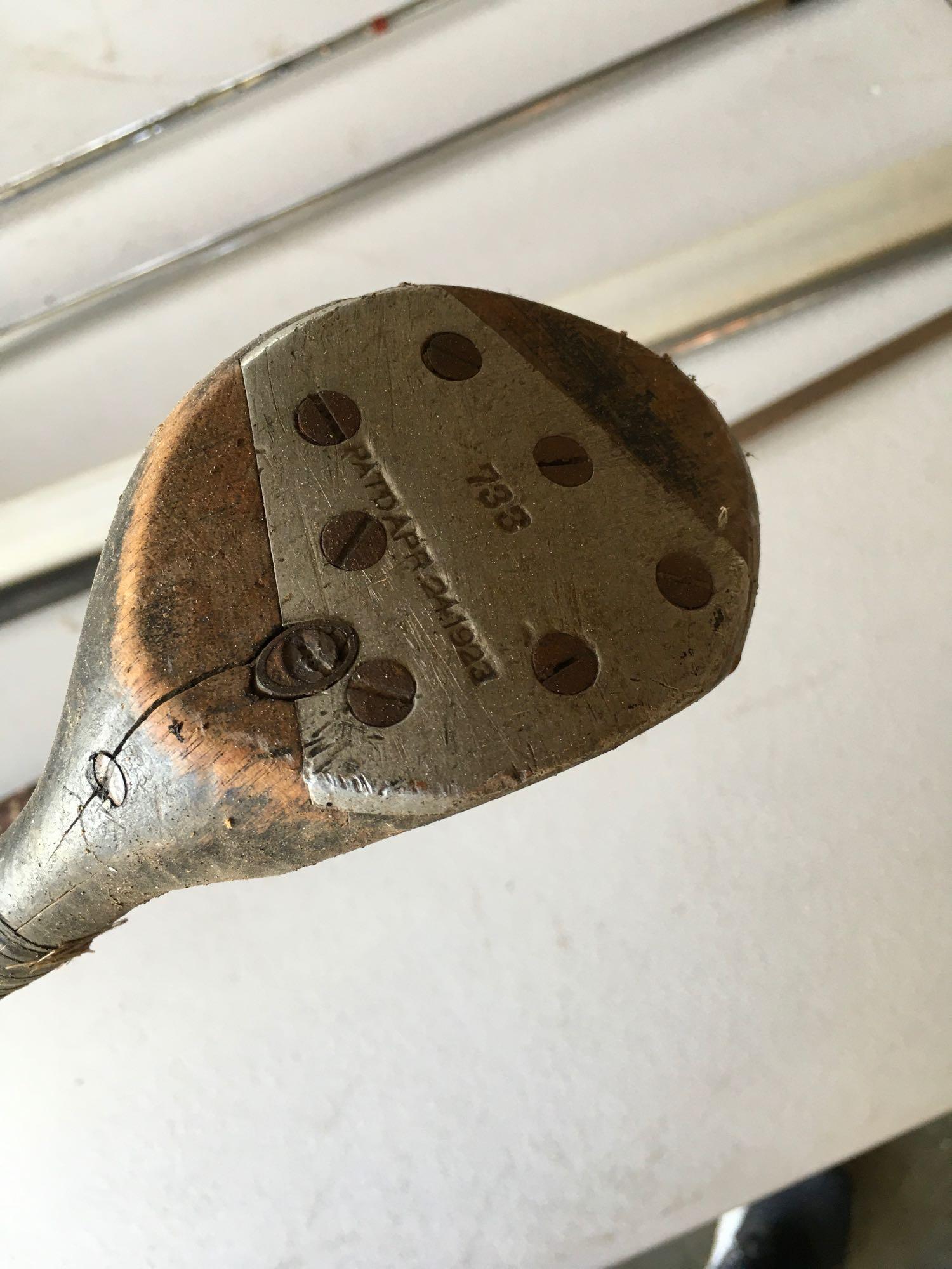 Vintage golf clubs with bag