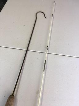 Vintage Lake fishing rod with reel and hook