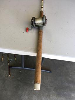 Vintage Ultra Fast tubular fiberglass rod with Penn Quidder No 140 reel