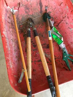 Wheel barrel and Gardening tools