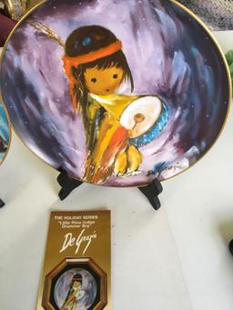 Vintage. De Grazia collectible plates. The Nativity & Little Pima Indian Drummer boy.