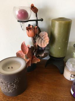 Lot Assorted items. Candles, candle holders, assorted sets of coasters