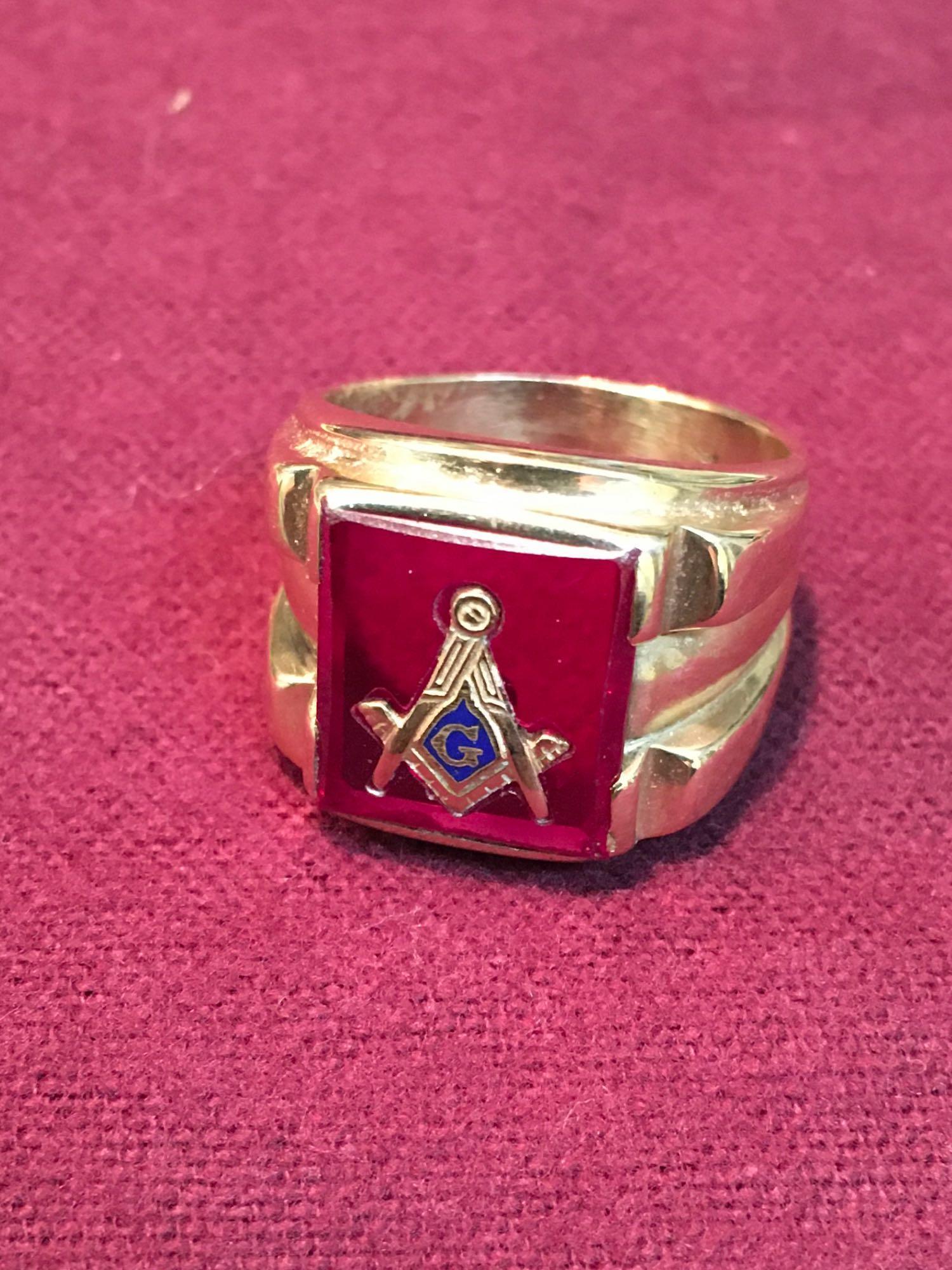 ( Masonic Fraternity Ring ) 10k Gold size 8½ men's