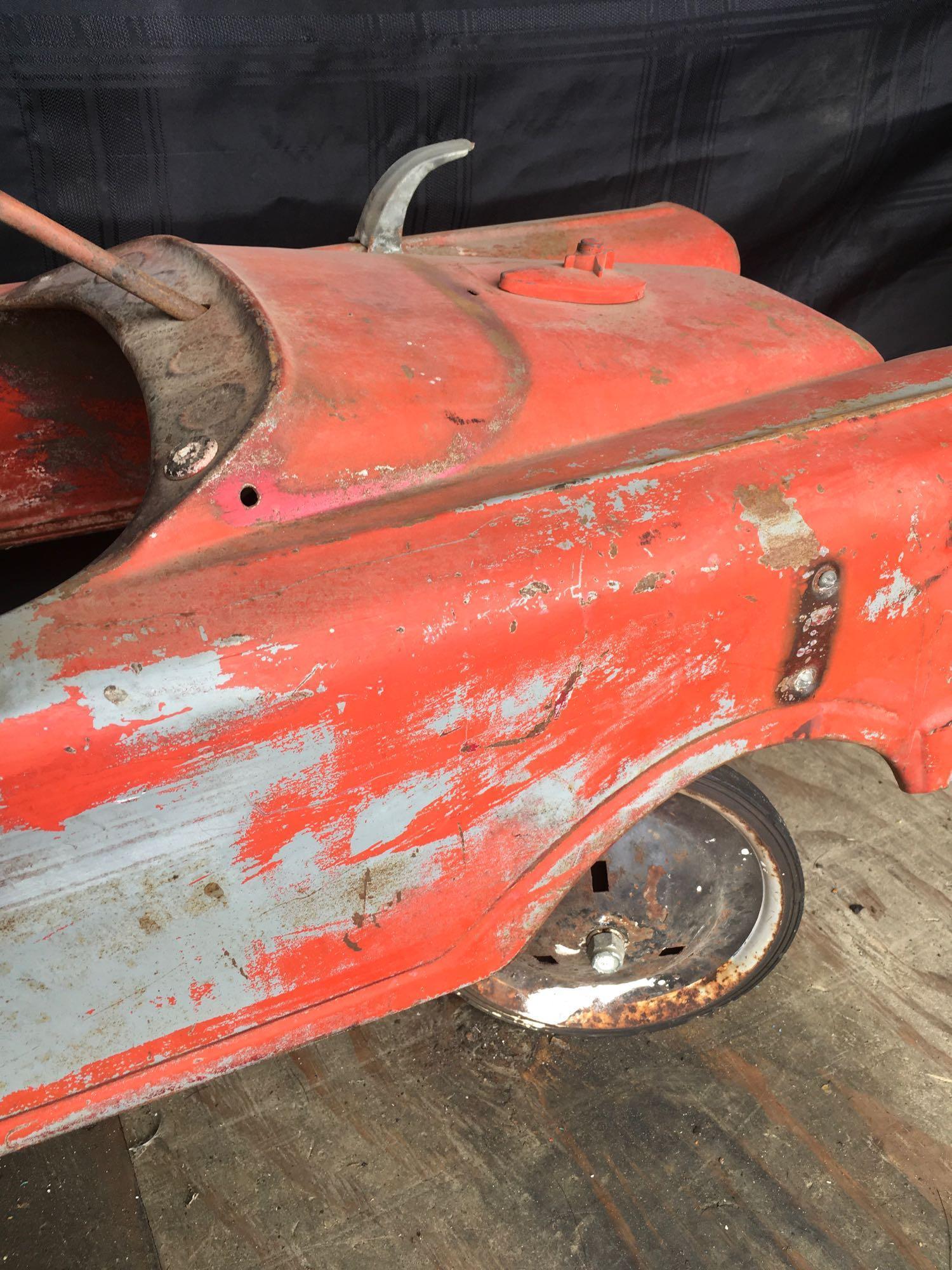 Vintage Ball Bearing Drive Metal Pedal Car.