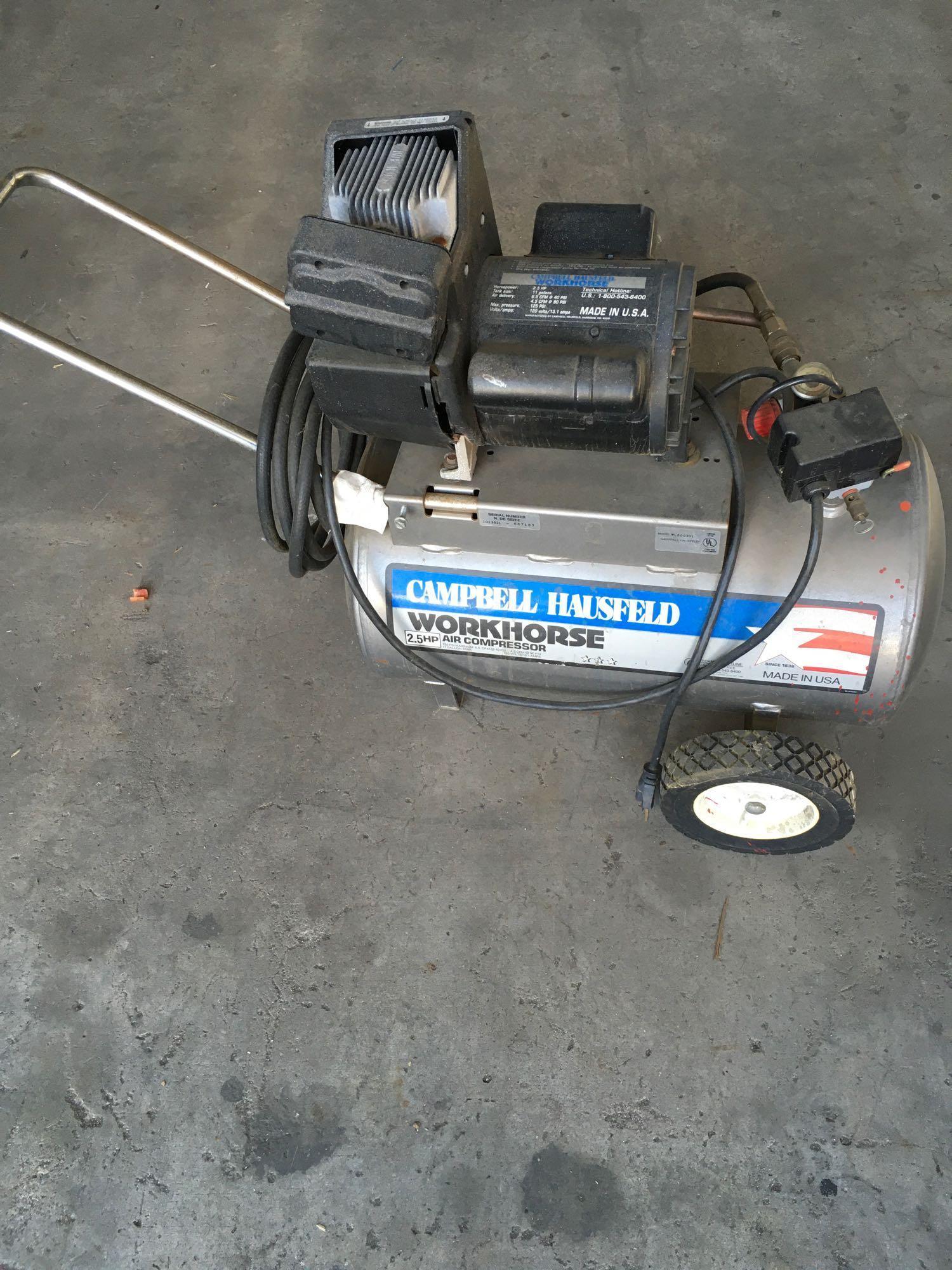 Campbell Hausfeld Workhorse air compressor. 2½ hp Works