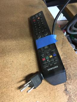 Samsung 40" TV with remote. Model LN-T405HA S. Turned on