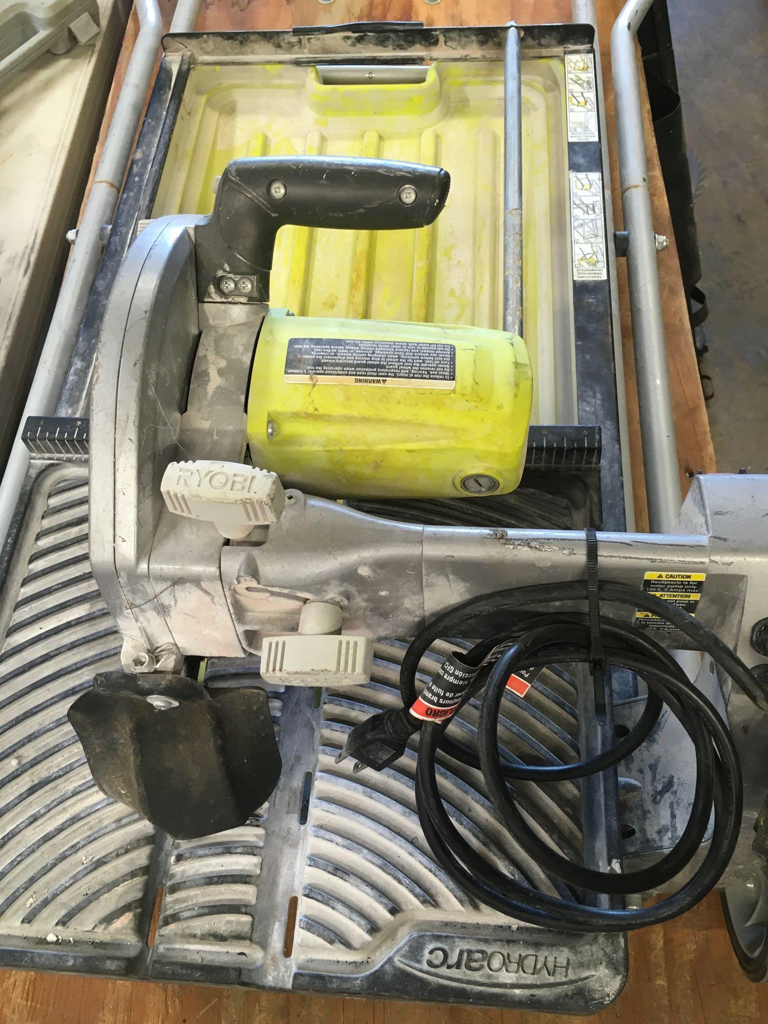 Ryobi Hydroarc wet tile saw. Works