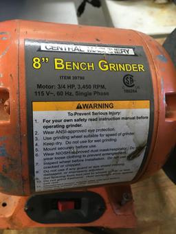 Central Machinery 8" bench grinder. Works